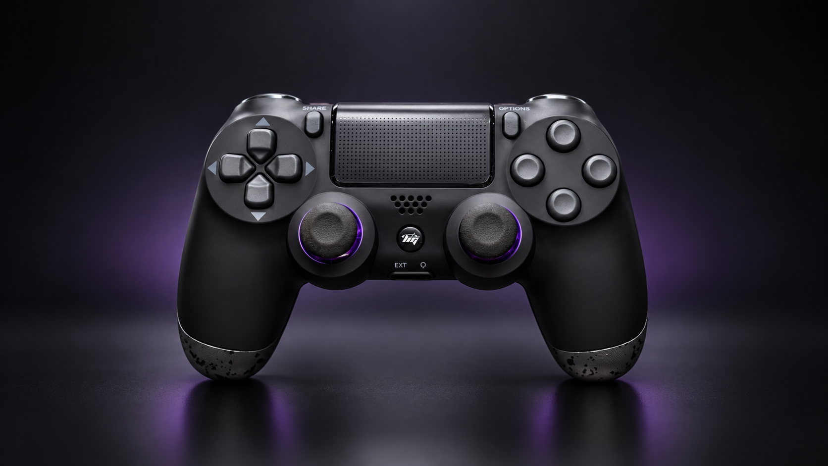 Headglytch Ultra 8K controller with purple studio lighting